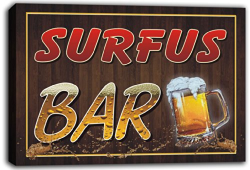 scw3-069397 SURFUS Name Home Bar Pub Beer Mugs Stretched Canvas Print Sign