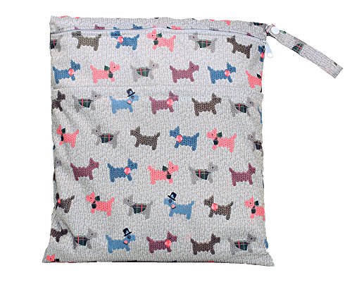niceEshop(TM) Baby Infant Waterproof Zipper Wet and Dry Diaper Bag for Baby Carriage (Dog Print)