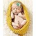 Pellor 0-6 Months Newborn Baby Slate Stretch Wrap Cocoon Knit Crochet Costume Photo Photography Prop Set Hammock (Yellow)