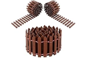 Iyowei 3 PCS Mini Clôture de Jardin Miniature Clôture en Bois, 90 X 5 CM Clôture Fée Jardin Clôture Micro Aménagement Paysager Décor pour Micro Paysage Maison De Poupée, Marron