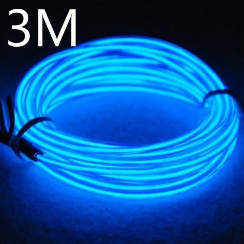 EL Wire Kit, Portable Neon Lights for Parties, Halloween, DIY Decoration (5 Pack, 3M, Red, Green, Pink, Blue, White)