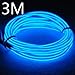 Produktbild Efrank 3M EL Wire EL Kabel Neon Beleuchtung leuchtschnur für Weihnachtsfeiern Rave Partys Halloween Kostüm +Batterie Box (3M, Blau)
