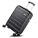 Produktbild REYLEO Hartschalen Spinner Koffer, 20 Zoll KofferHandgepäck mit TSA Schloss und USB-Ladeanschluss, Trolley Koffer mit Geräuschlose Räder, 4 Rollen -Schwarz, 54cm, 31.5 L