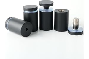 Mooche 4PCS Standoff Fixings 1" x1.38" Black, Sign Standoff Screws Wall Mount Advertisement Fixings Bolts,Used for Billboards,Picture Frames,Glass Posters and Other Signs Display