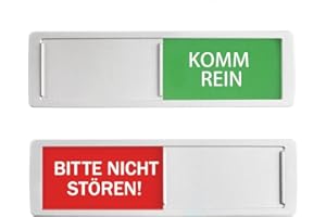 BITTE NICHT STÖREN - KOMM REIN Türschild REFORUNG Türschilder Schiebeschild Acryl-Kunststoff Privatsphäre Türschild Komm Rein Schild Statusanzeiger mit Schieber Festhaltemagneten, 3M Klebefläche