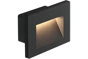 DAWALIGHT Luminaires d'Extérieur à LED 3W 3000K Blanc chaud Encastré IP65 Lumière d'Escalier pour Escaliers Salle de bain Jardin Couloir Marches, Aluminium, Gris foncé