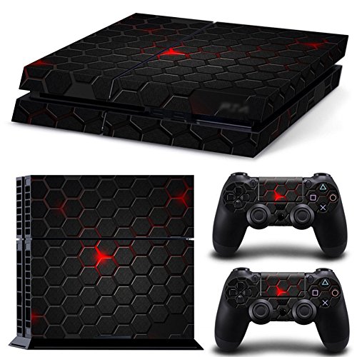 DOTBUY Ps4 Playstation 4 Consola Design Foils Vinyl Skin Sticker Decal Pegatina And 2 Dualshock Controlador Skins Set (Honeycomb)