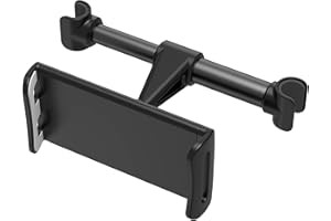 Giftorld Zagłówki samochodowe Uchwyt na tylne siedzenie,Telefon/Tablet Samochodowy uchwyt,Regulowany uchwyt urządzeń do 4-11 calowych tabltes/telefonów,Kompatybilny z iPhone,iPad,Tab (czarny)