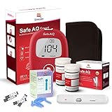 Sinocare Diabetes Testing Kit/Blood Glucose Monitor Safe AQ Smart/Blood Glucose Sugar Test Kit with Codefree Strips x 50 & Painfree Lancets x 50 & Case for UK Diabetics -in mmol/L