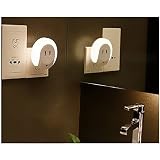 AMMBER Smart LED-Nachtlicht mit Zur Dämmerung Abenddämmerung Licht sensor und Wandplatte Ladegerät Dual USB, 5V 2A Ausgang für Schnellladung Sensor-LED-Lampe-Funktion in der Dunkelheit für Flur, Bad, Schlafzimmer, Wohnzimmer, Küche (White) - 2
