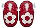 Soft Leather Baby girl Shoes with Suede Soles by Dotty Fish Red and White Flower design - 6-12 months