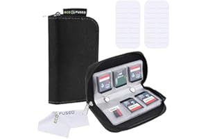 Eco-Fused Memory Card Case - Fits up to 22x SD, SDHC, Micro SD, Mini SD and 4X CF - Holder with 22 Slots (Black - 2 Pack)