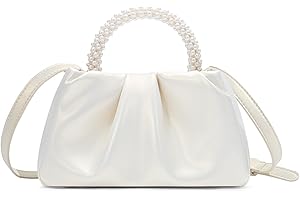 CCAIPU Torebki dla kobiet, miękka kopertówka ze skóry PU, modna perłowa damska torebka crossbody, torba wieczorowa na wesele, przyjęcie weselne, biały