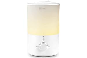 LEVOIT Humidificateur d'Air 3L Top-Fill, 25H d'Autonomie, <28dB Ultrasonique Silencieux, avec Veilleuse, Arrêt Automatique Pulvérisateur, Buse à 360°, Brume Froide, Sans BPA pour Chambre Dual 150