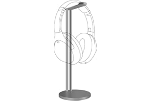 GEEKRIA - Soporte de Aluminio para Auriculares para Juegos, Soporte para Monitor de Escritorio con Base sólida Resistente Compatible con Sony, Bose, AKG, ATH, JBL (Gris)