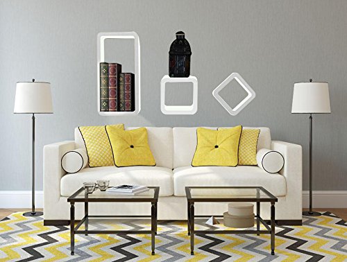 WOLTU 9210-a 3er Set Lounge Cube Regal Retro Wandregal Bücherregal, MDF Holz (Weiß) - 3