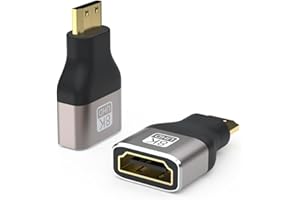 ‎PREMIUMCORD PremiumCord Adapter 8K HDMI A gniazdo na mini HDMI wtyczka F/M, UHD 8K 3840p 60Hz, 4K 2160p 120Hz, Full HD 1080p, aluminiowa obudowa, pozłacane złącza, kolor szary Space