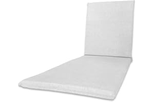 IL TUO ARTIGIANO DESIGN Generico Coussin Rembourr_ pour Chaise Longue Artisanale, entirement d_houssable en 100% Coton, Rembourrage en Mousse (Blanc)