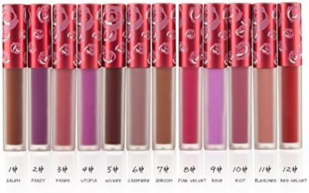 Eavanci 12 Colors Waterproof Liquid Makeup Lip Pencil Matte Lipstick Lip Gloss Super Long Lasting (12 PCS)