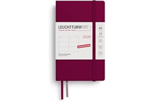‎LEUCHTTURM1917 LEUCHTTURM1917 372543 Wochenkalender Pocket (A6) 2026, 12 Monate, Port Red, Deutsch