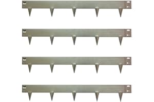 Garden Gear Heavy Metal Border 4 Pack Steel Edging 1.06m Long & 16cm High Easy Installation Rustproof Landscaping Flowerbed Pathway Edge (Grey)