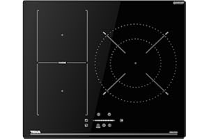 TEKA Placa Inducción Flex 60 cm, 3 Zonas de Cocinado, Touch Control MonoSlider, Función Power Plus, Seguridad Auto Lock, Vidrio Cerámico Acabado Redondeado, IBF 63210 SSM BK