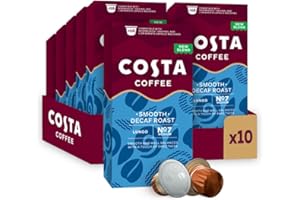 L'OR Costa Smooth Decaf Roast Aluminium Coffee Pods (Pack of 10, Total 100 Coffee Capsules)