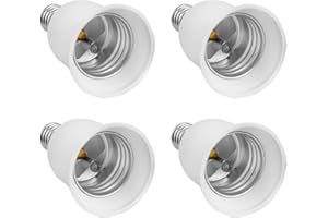 Akynite E14 to E27 Light Bulb Adapter, Small to Large Screw Socket Converter, SES to ES Lamp Base Adapter for E27 LED, Incandescent & CFL Bulbs - Pack of 4