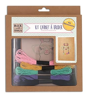 Toga D.I.Y with Toga Kit Carnet à Broder Lama, Autre, Multicolore, 20 x 23 x 3 cm KRD001