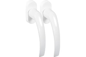 JUVA Poignée de Fenêtre | 2 Pièces | Blanche | Olive de fenêtre en plastique sur rosace ovale | Olive de fenêtre oscillo-battante sans cylindre de fermeture | Pour fenêtres, portes terrasse & balcon