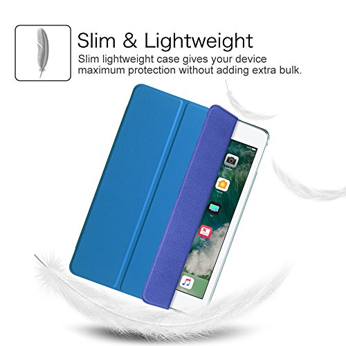 Fintie iPad 9.7 Zoll 2017 Hülle – Ultra Slim Superleicht Schutzhülle mit Lichtdurchlässig Rückseite Abdeckung Smart Cover Case Tasche mit Auto Schlaf / Wach und Standfunktion für Apple iPad 2017 Neue Modell, Blau - 4