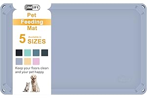 Gimilife Mata na karmę dla zwierząt domowych, silikonowa podkładka do karmienia psów i kotów z wysokimi ustami do jedzenia i wody, antypoślizgowa mata pod miskę dla niechlujnych pijących