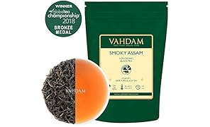 T&egrave; nero in foglie Smoky (50 tazze) - T&egrave; nero originale indiano - T&egrave; dall punte dorate, dall'aroma affumicato e sentori di malto, confezionato in India, 100g