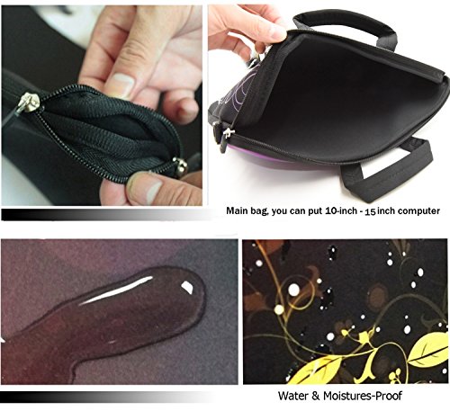 DCCN 15 Zoll / 15,6 Zoll Laptoptasche Neopren Notebooktasche mit Zubehörfach und Schultergurt - 4