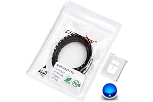 Chanzon 100 pcs 2835 bleu SMD diode LED lumières (montage en surface Chip 2.8mm x 3,5 mm DC 500-600mcd 3V-3.2V) à haute intensité Super Bright ampoule d'éclairage Lampes Electronique Composants Diodes