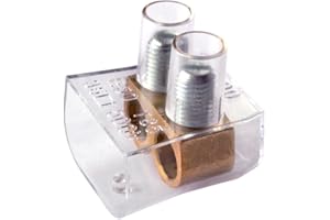 ELECTRON 1 Morsetto forbox doppio, bipolare, sezione 2x 35mm² 35mmq, 2 poli, morsetto per cablaggio forbox, campanelle, in policarbonato e ottone, per scatole di derivazione, 500V 125A