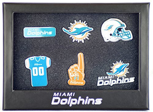 Miami Dolphins 6 Pinset dans boîte cadeau - NFL Football Supporter Boutique