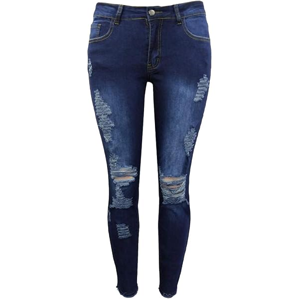 Jeans Femme Déchiré Skinny Boyfriend – Tissu Stretch, Coupe Slim – Style Décontracté Rétro, Trous Genoux - 11