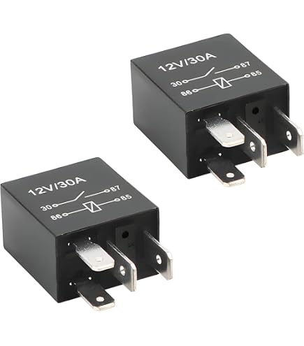 Relais Automobile 12V 40A - Lot De 2 - 5 Broches - Contacts Argent - Pour Démarreurs, Phares, Circuits électriques Voiture