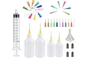SKYPRO 37 PCS DISTRIBUTIONS BOUTEILLES APPLICATEURS ET SEMINGE SETH, 30/50 ML DISSIONNER Les bouteilles avec entonnoir et distribution d'aiguilles pour DIY Quilling, peinture acrylique