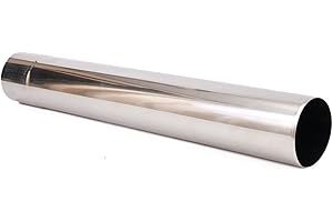 HEIBTENY Tuyau de cheminée en acier inoxydable argenté de 60 mm de diamètre pour poêle à bois, chauffe-eau, camping (40 cm de long)