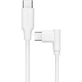 XONECT Type-C to Type-C ile Uyumlu iPhone ve Samsung ile Uyumlu Hızlı Şarj ve Data Kablosu 40 cm L Tipi Gaming (Beyaz)