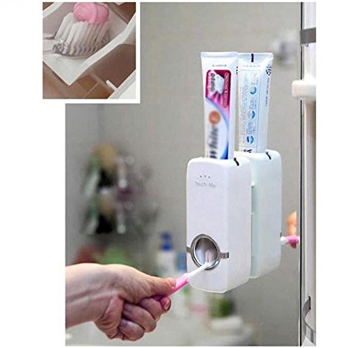 Preisvergleich Produktbild TrAdE shop Traesio Automatische Zahnpastaspender mit Zahnbürstenhalter