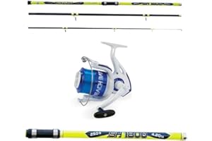 A&M Angelsport Brandungscombo 4,20m / bis 250g + Weitwurfrolle + Schnur Surfcombo Set