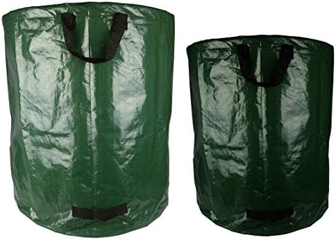 (Pack of 2) Large Garden Leaves Waste Sack Bag , Waterproof - Heavy Duty - Reusable - Collapsible Bag / Perfect for Clean Up, Storage or Transportation