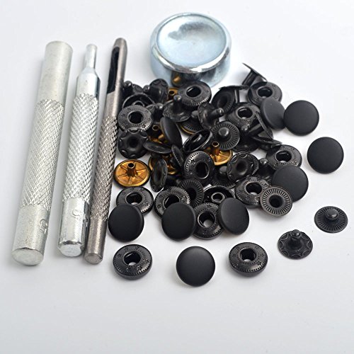 Schwarz Matt 10 mm 30 Sets Metall Druckknöpfe Druckknöpfe Druckknöpfe Kit Nähen Knöpfe mit Tools für Kleidung und Zubehör – Druckknöpfe für ein Sichere Schließung zu Jacken, Jeans, Taschen, Gurte und andere nähprojekte – Popper für Kleidung Repair