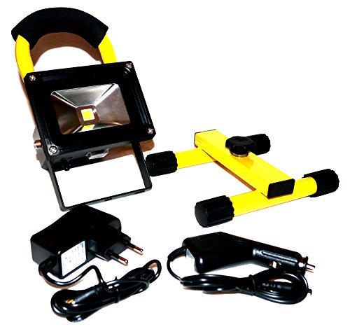 Tragbarer 10W Akku LED Innen & Aussen Baulicht Baustrahler Arbeitslampe Strahler Lampe Licht Leuchte - 7