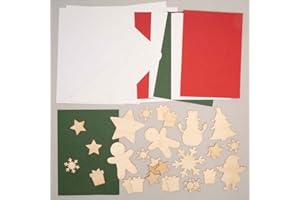 Baker Ross FC154 Kit de Tarjetas de Navidad con Dijes - Paquete de 6, Haz tus Propias Tarjetas de Navidad, Kit de Fabricación de Tarjetas para que los Niños Decoren y Exhiban