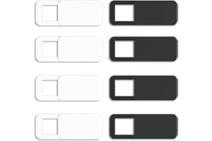 JDXun 8 Stück Webcam Abdeckung, Slider Kamera Cover, Ultra-Dünn Kamera Abdeckung Webcam Cover für Laptop, PC, Smartphone, Tablet, etc - Schutz Ihrer Privatsphäre Online (Schwarz, Weiß)