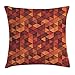 Produktbild ERCGY Orange Throw Pillow Cushion Cover, Abstract Art Style Vector Retro Pattern of Triangles Decorative Illustration, Decorative Square Accent Pillow Case, 18 X 18 Inches, Orange and Brown